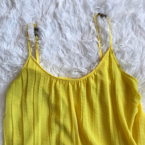 DYNAMITE Bright Yellow Flowy Tank Top Blouse - Picture 3 of 5